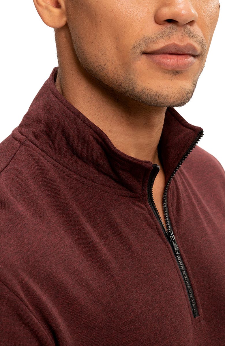 Threads 4 Thought Kace Quarter Zip Pullover, Alternate, color, Heather Royal Burgundy