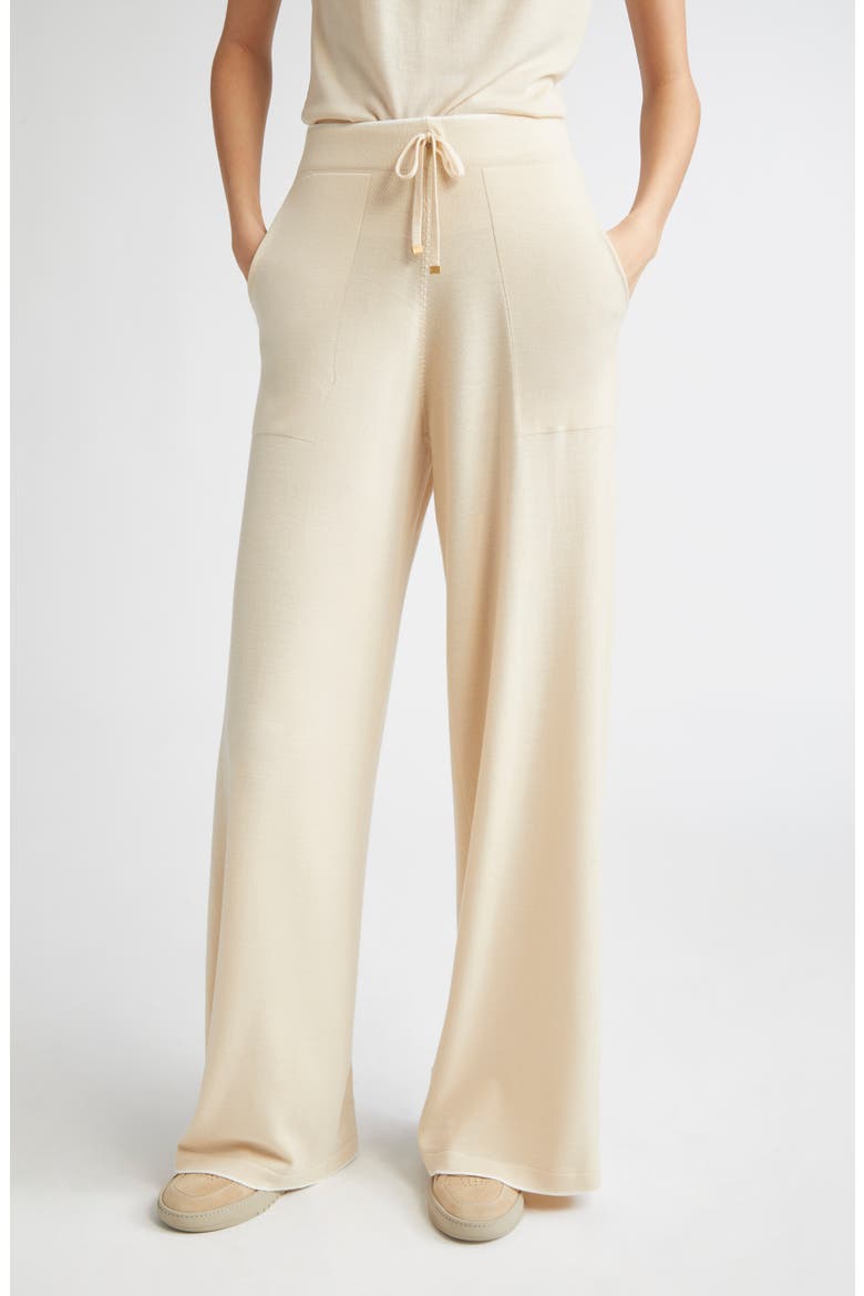 Merino Wool Wide Leg Pants, Main, color, 02A-01 BEIGE AND WHITE