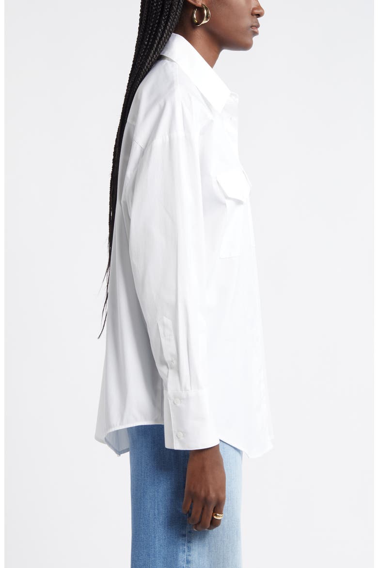 Poplin Two-Pocket Button-Up Shirt, Alternate, color, WHITE