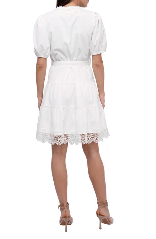Adelyn Rae Connie Lace Trim Mini Wrap Dress