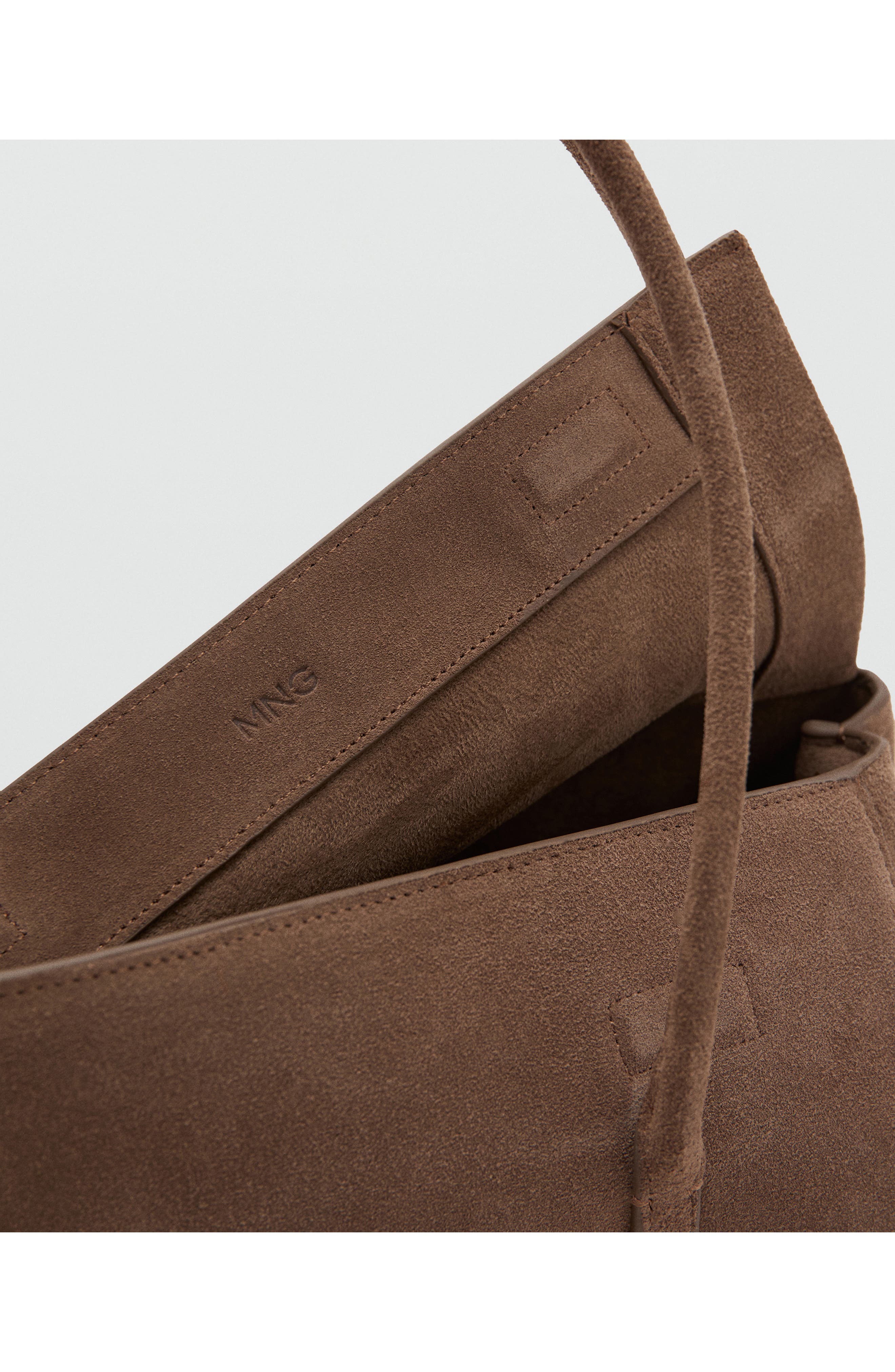 MANGO Suede Shoulder Bag, Alternate, color, 