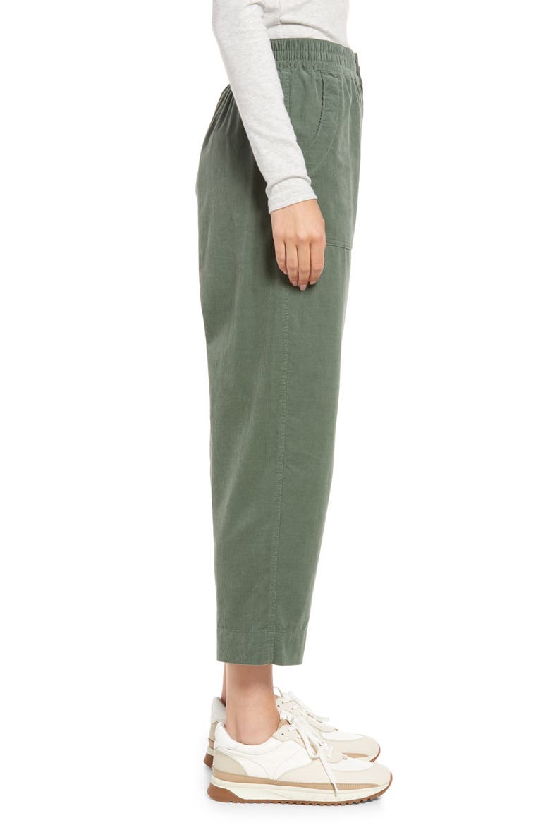Huston Tapered Cotton Corduroy Pull-On Crop Pants, Alternate, color, SIMPLY SAGE