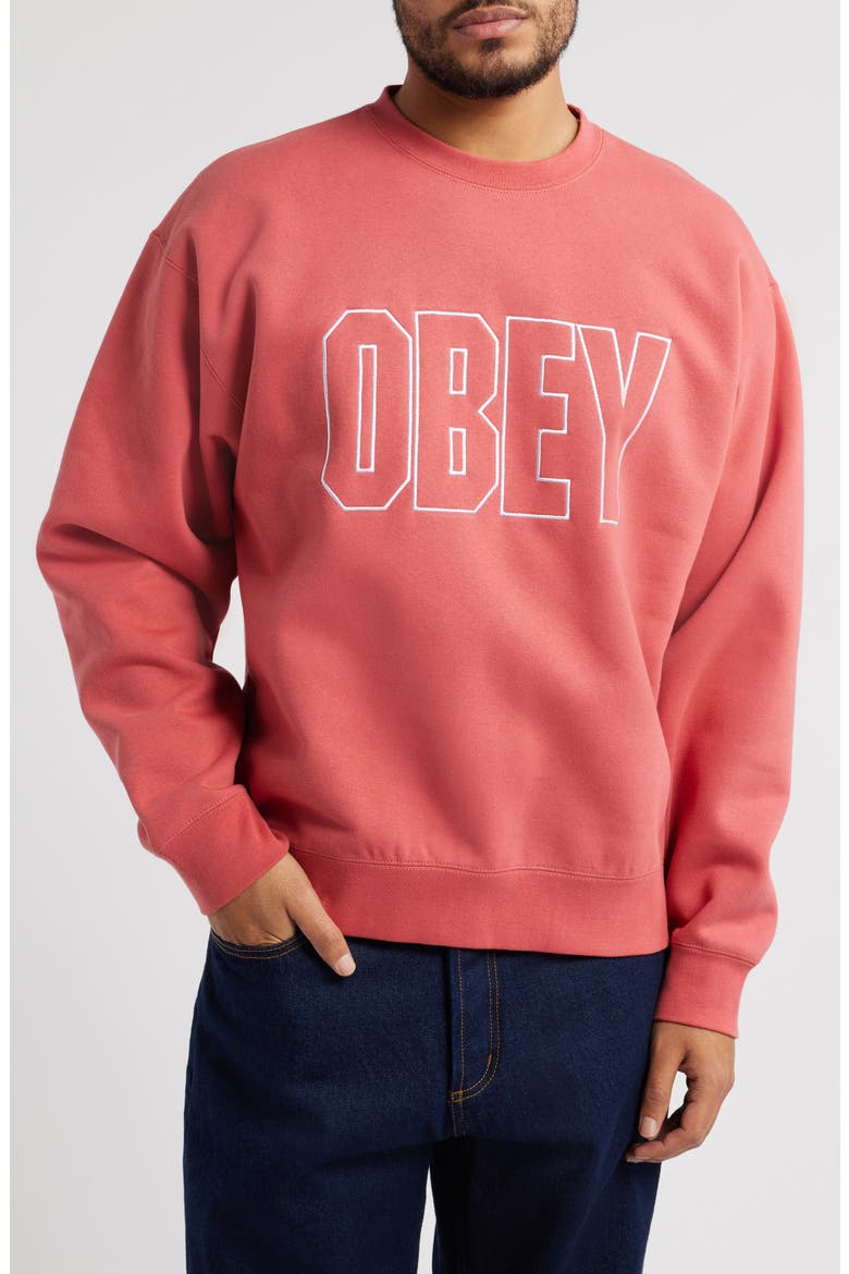 Digable Fleece Crewneck Sweatshirt, Main, color, MINERAL RED