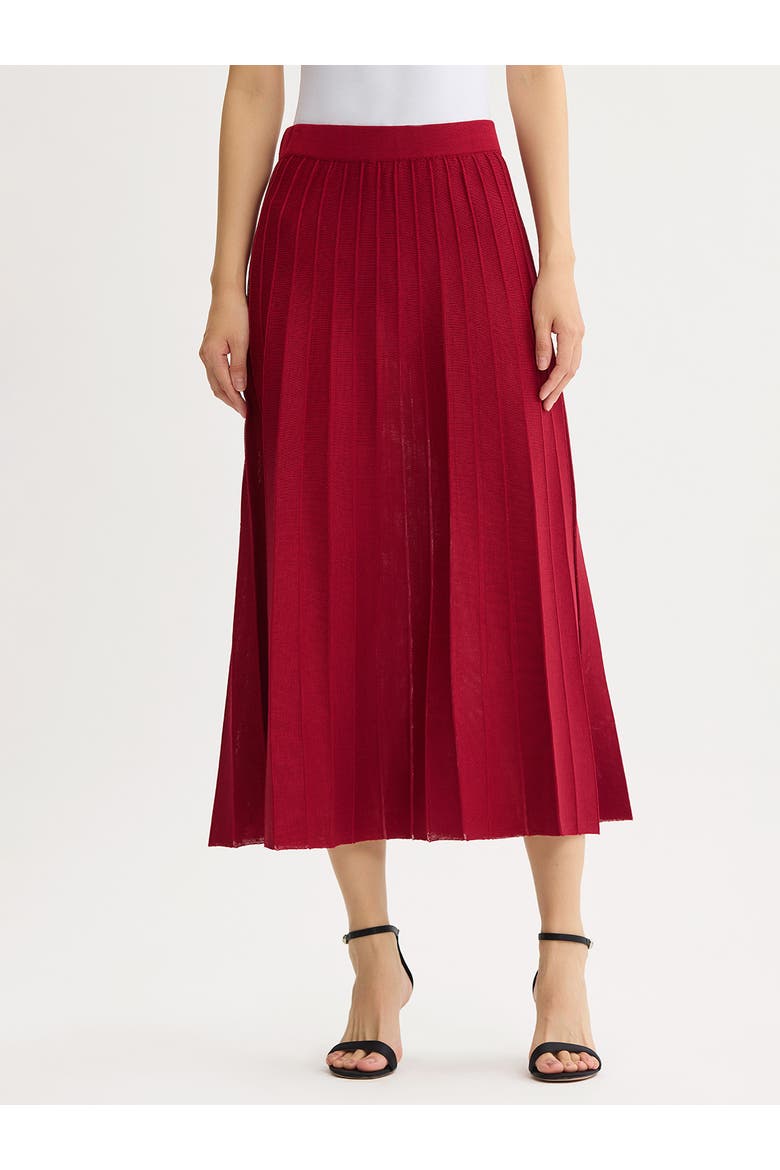 Flared Wide Ribbed Soft Knit Maxi Skirt, Main, color, Scarlet Red
