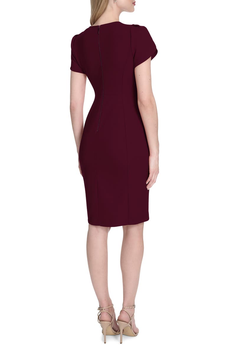 Tulip Sleeve Sheath Dress, Alternate, color, AUBERGINE