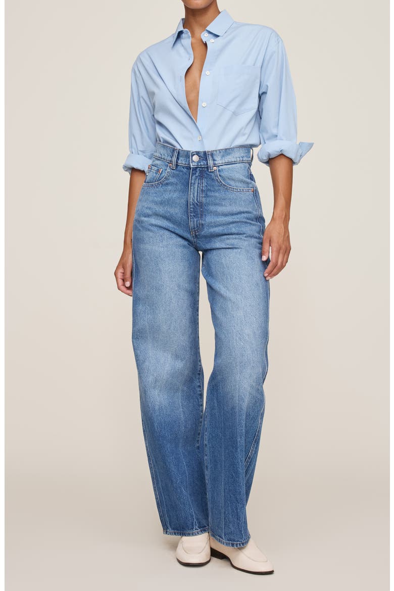 Faye Oversize Button-Up Shirt, Alternate, color, LIGHT BLUE POPLIN