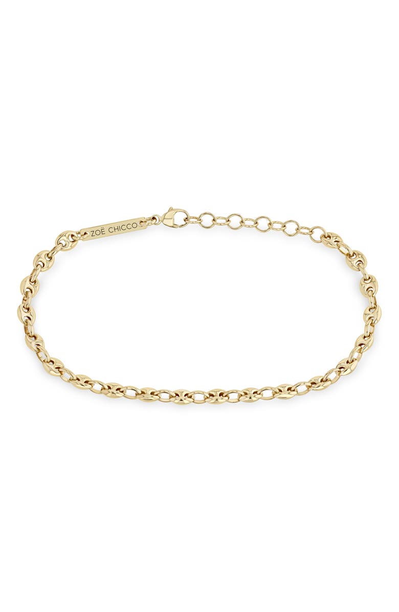 Zoë Chicco Puffed Mariner Chain Bracelet, Alternate, color, 14K Yellow Gold