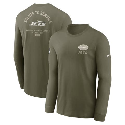 Men's Nike Olive New York Jets 2025 Salute to Service Sideline Long Sleeve T-Shirt