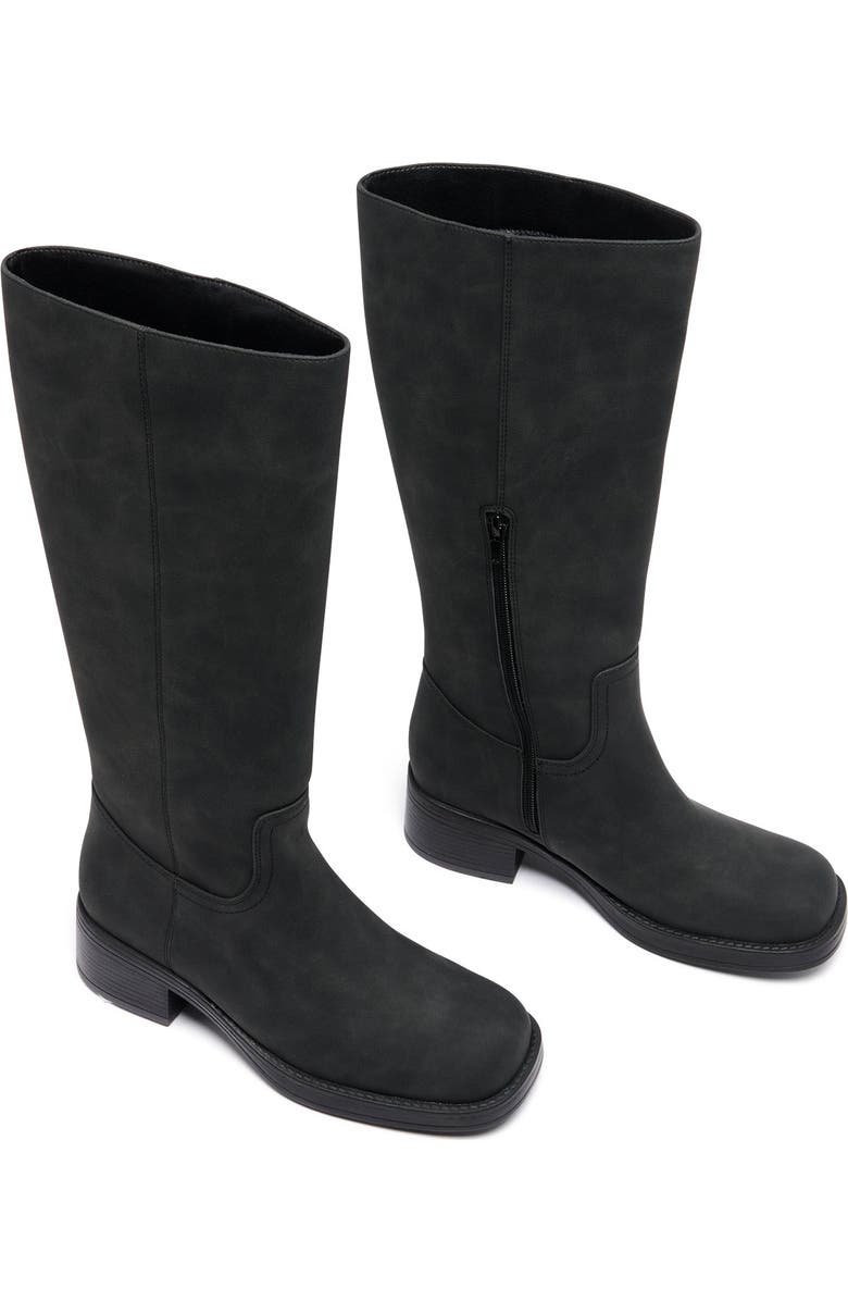 Therapy Australia Fever Square Toe Tall Boot, Main, color, Black Waxy Tumbled Pu