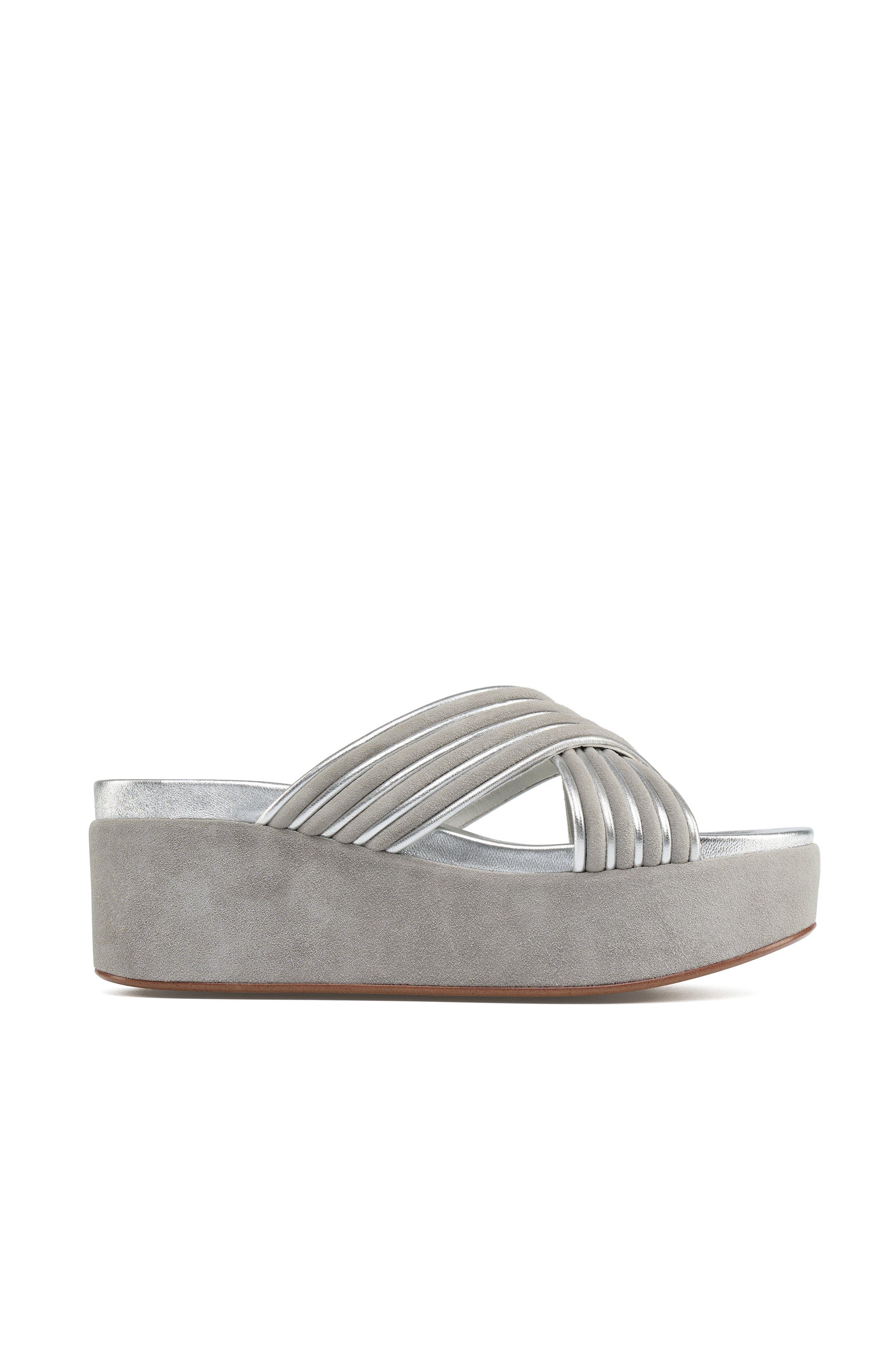 JSlides Footwear Quiana Sandal, Alternate, color, Grey Silver