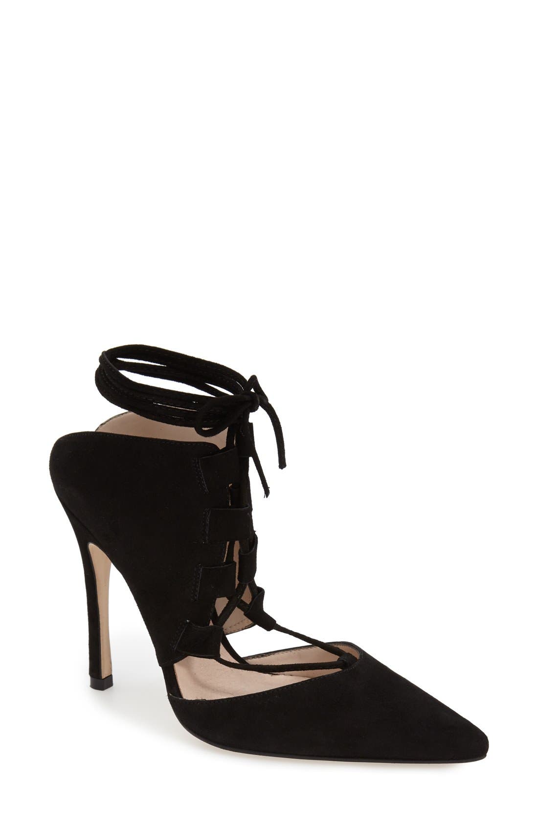 'Gillian' Ghillie Pump, Main, color, BLACK