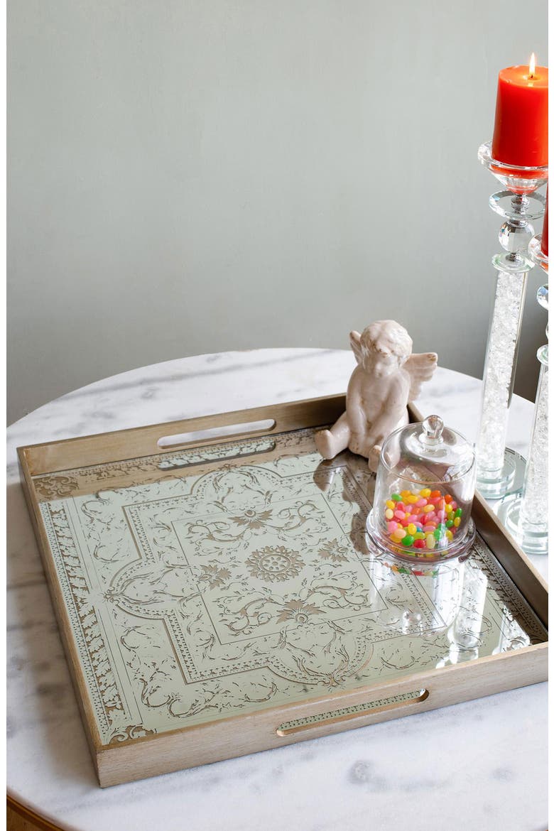 Square Decorative Tray, Alternate, color, GOLD
