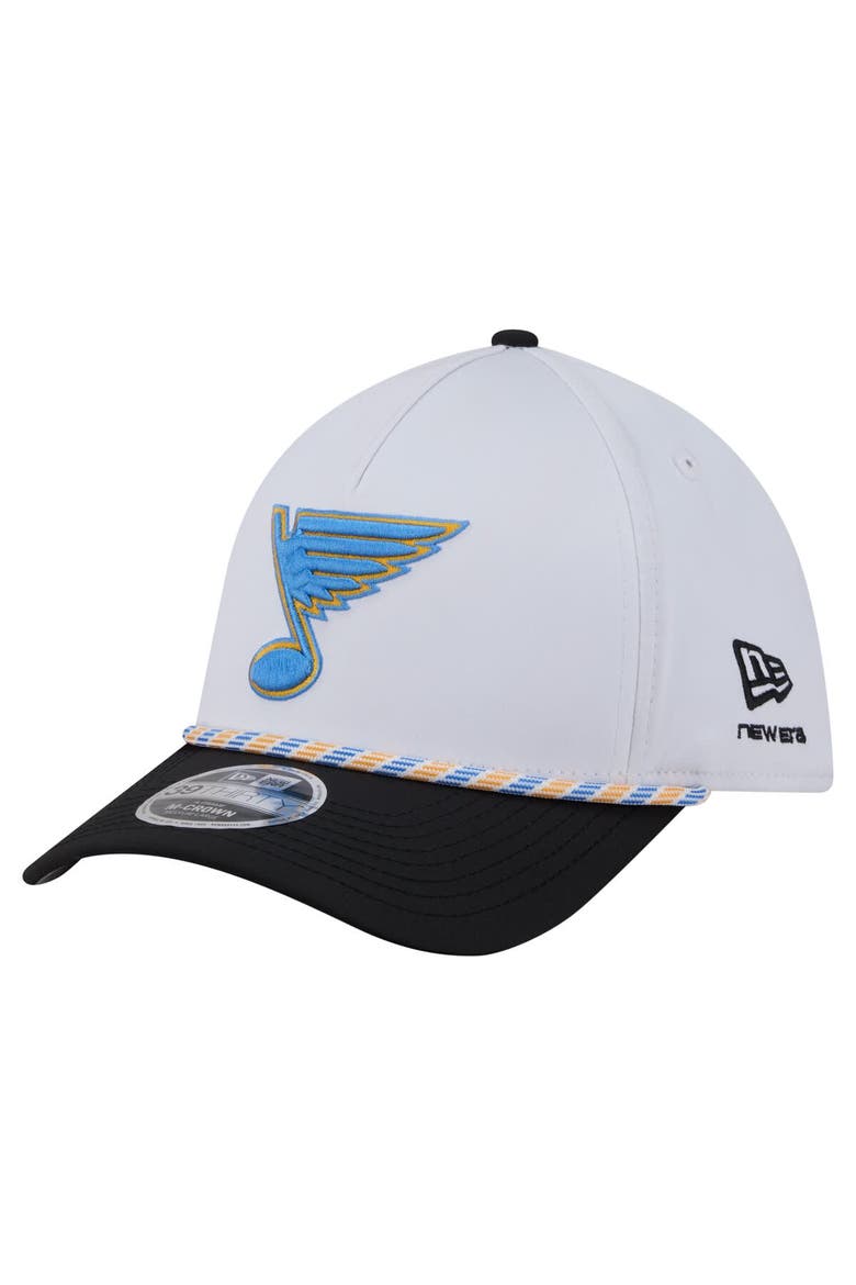 Men's New Era  White/Black St. Louis Blues 39THIRTY Two-Tone Featherweight M-Crown Flex Hat, Main, color, White