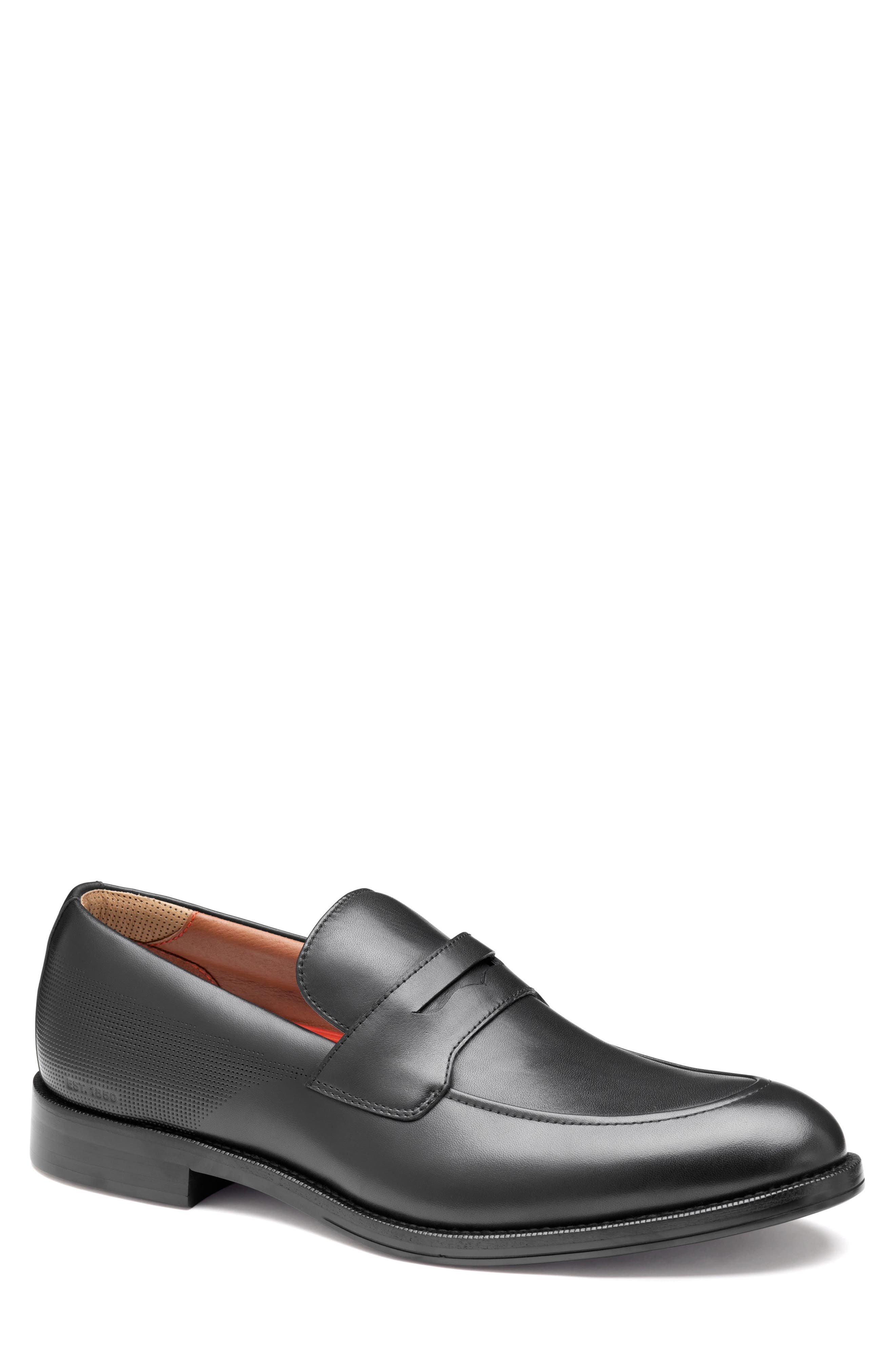 Johnston & Murphy Copley XC+ Waterproof Penny Loafer, Main, color, Black Waterproof Full Grain