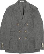 Fortela Travel Classic Herringbone Double Breasted Blazer