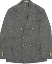 Fortela Travel Classic Herringbone Double Breasted Blazer