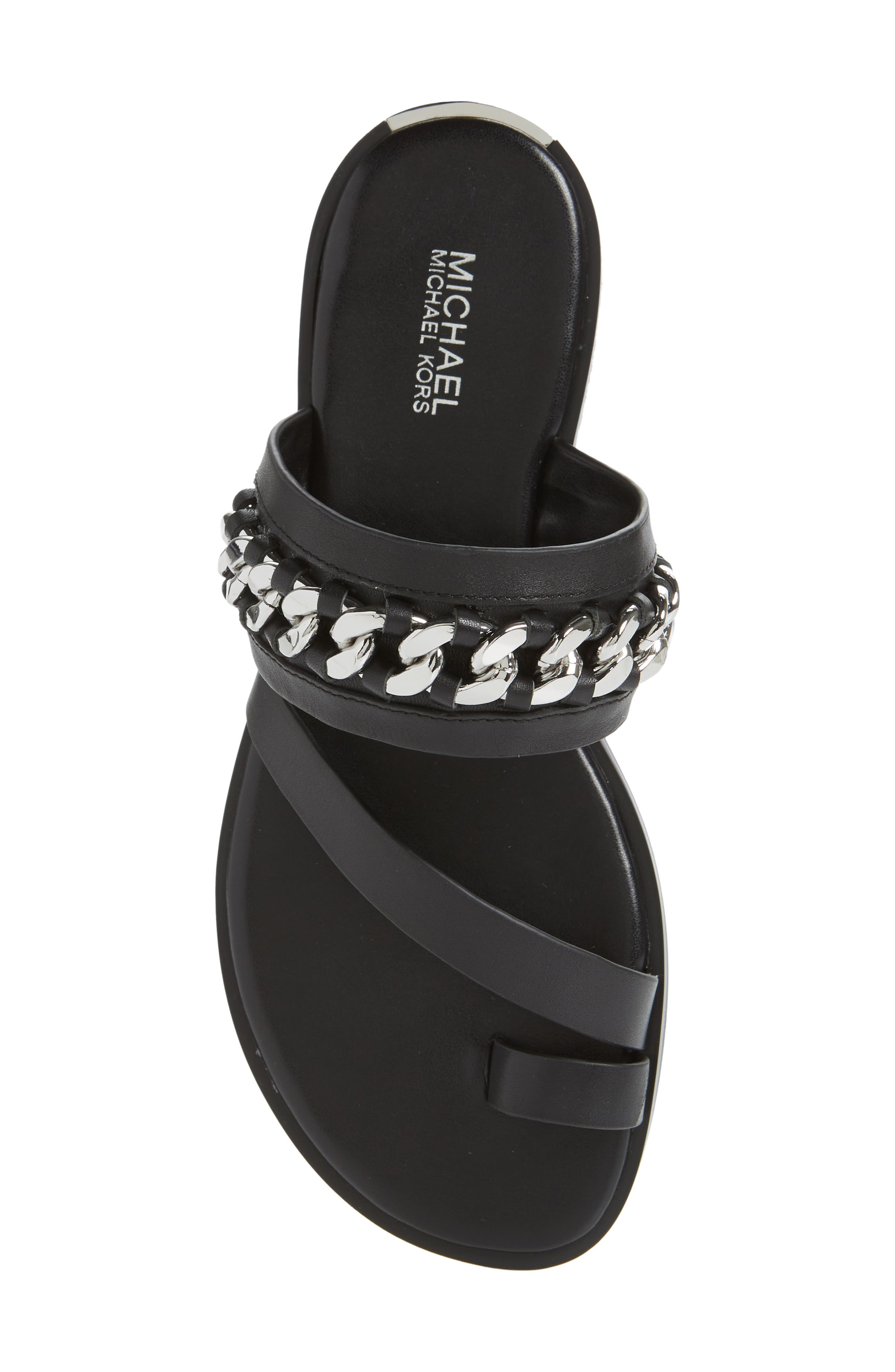 MICHAEL Michael Kors Bergen Curb Chain Slide Sandal, Alternate, color, 