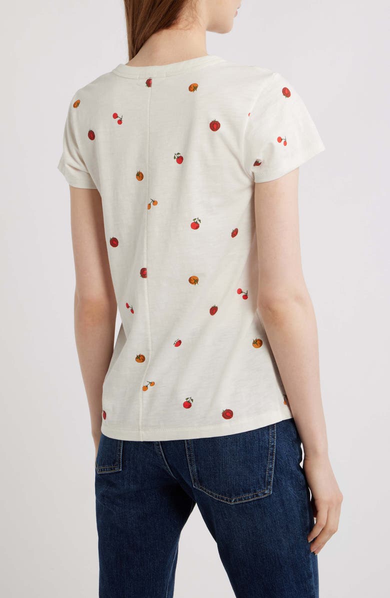 rag & bone Tomatoes Cotton Graphic Baby Tee, Alternate, color, Ecru
