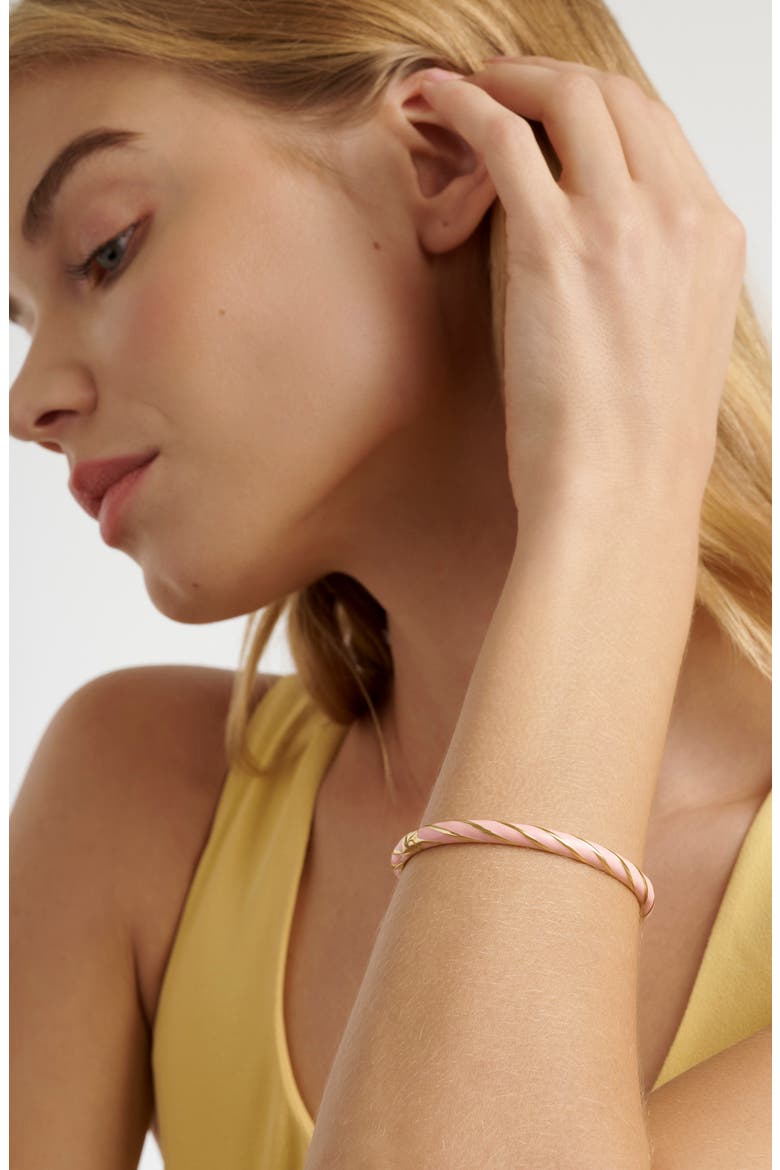 Trinity Twist Enamel Hinge Bracelet, Alternate, color, METALLIC GOLD/ LIGHT PINK