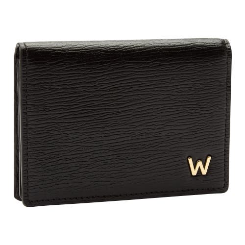 Wolf W Gusset Card Case In Black