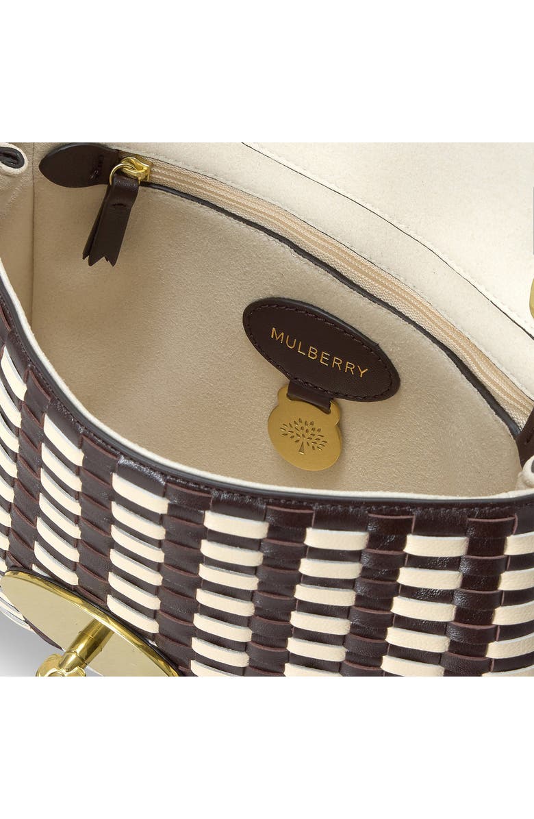 Mulberry Lily Woven Leather Shoulder Bag, Alternate, color, Ebony-Crumpet