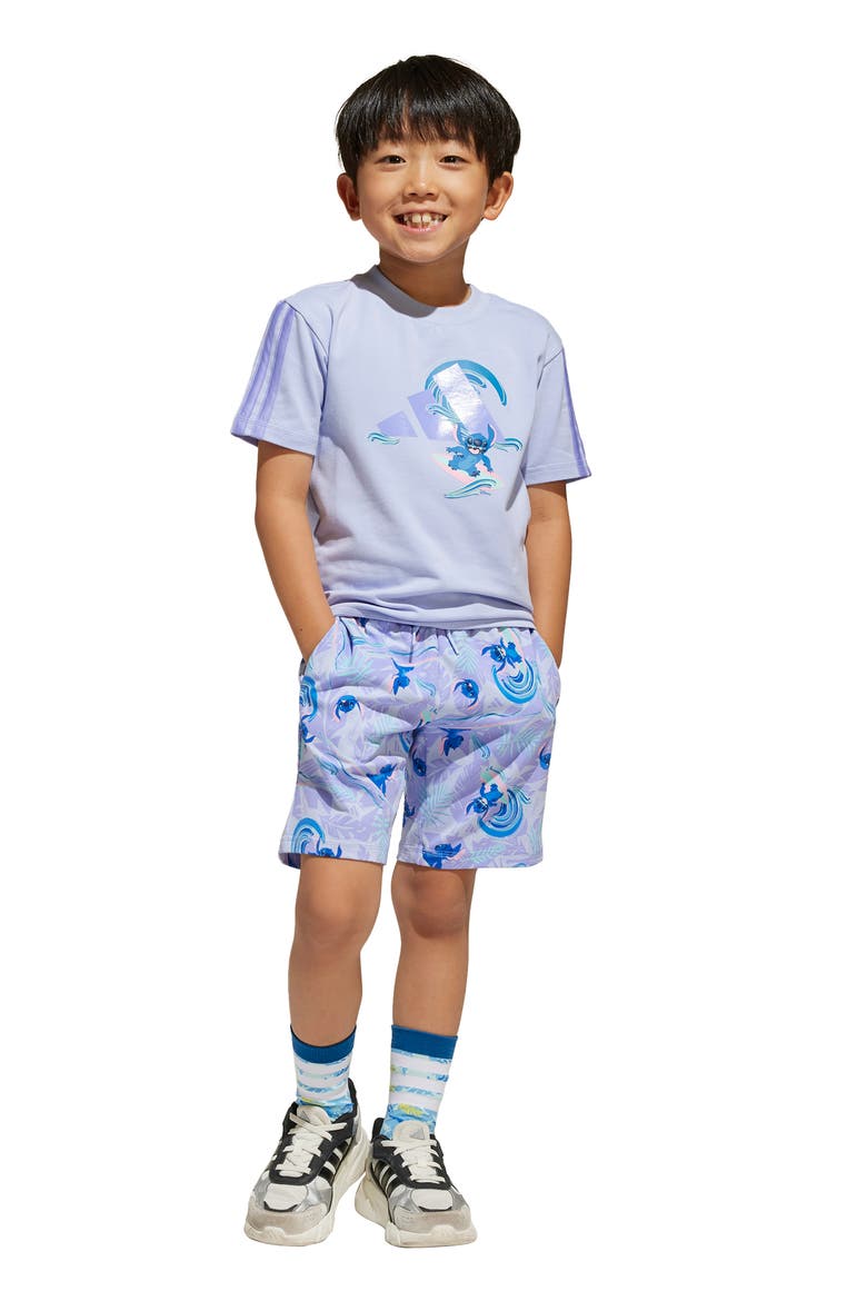 x Disney Kids' Lilo & Stitch Graphic T-Shirt & Shorts Set, Alternate, color, VIOLET TONE/ LIGHT PURPLE