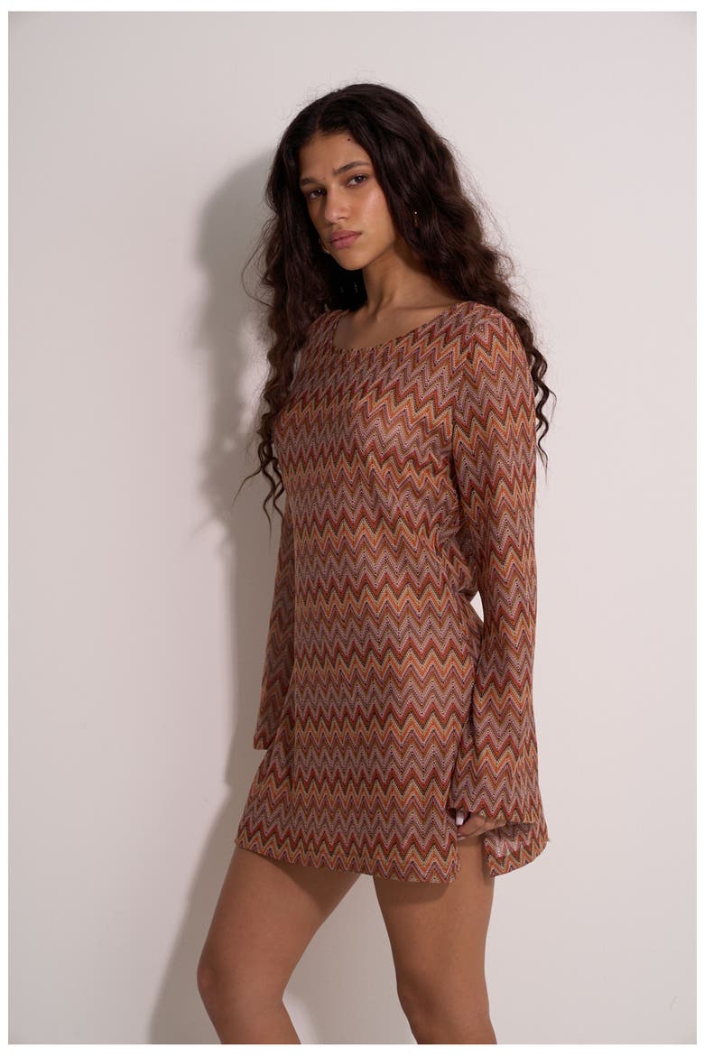 Desert Mirage Beach Tunic, Alternate, color, Multi-Brown