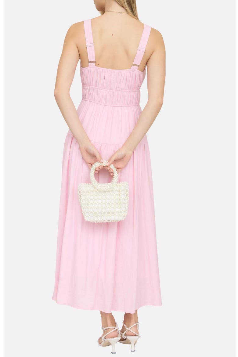 Front Tie Fit & Flare Midi Dress, Alternate, color, PINK