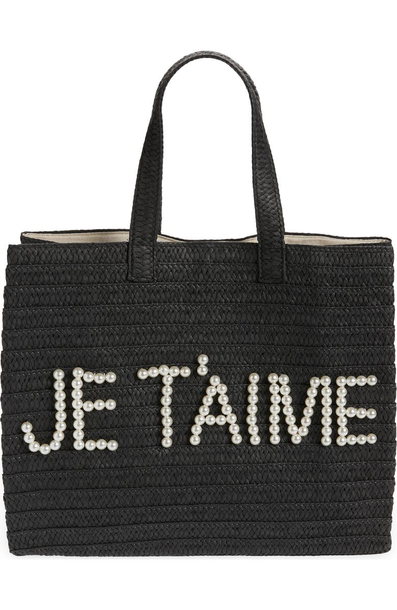 BTB Los Angeles Je T-aime Straw Tote, Main, color,