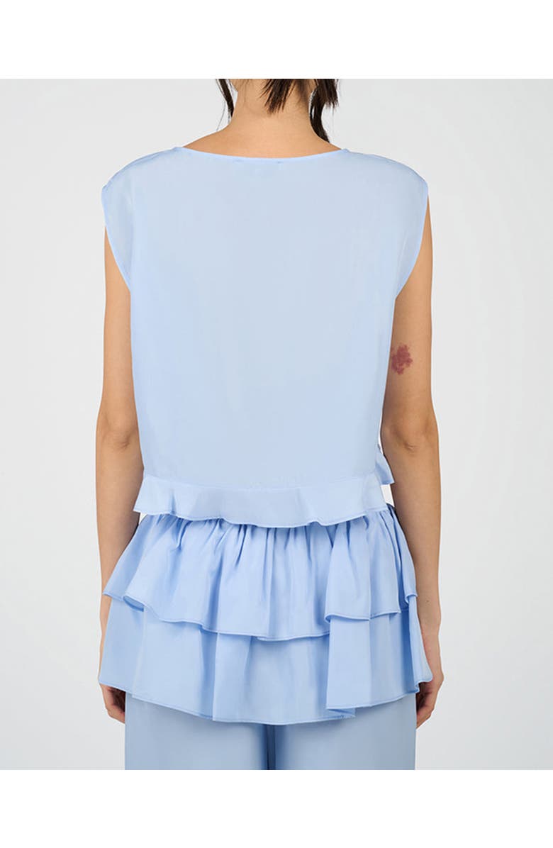 WeWoreWhat Boat Neck Ruffle Top, Alternate, color, Sky