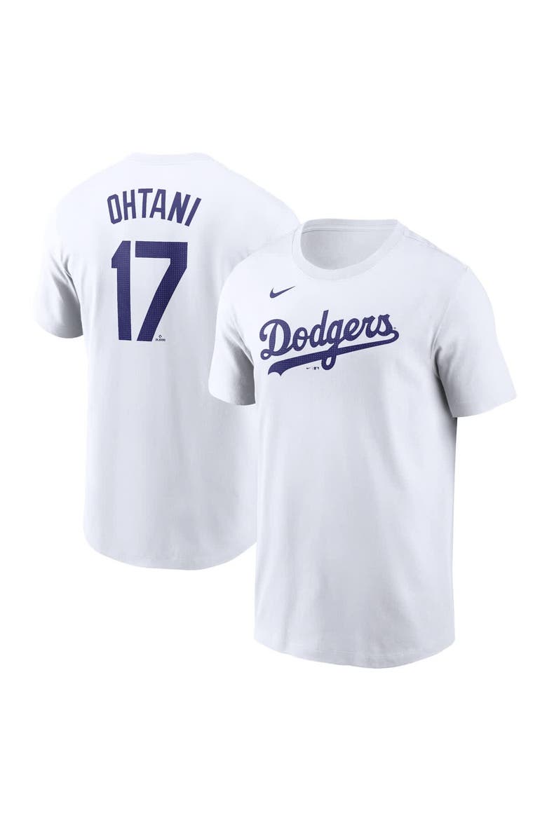 Men's Nike Shohei Ohtani White Los Angeles Dodgers 2024 Fuse Name & Number T-Shirt, Main, color, White