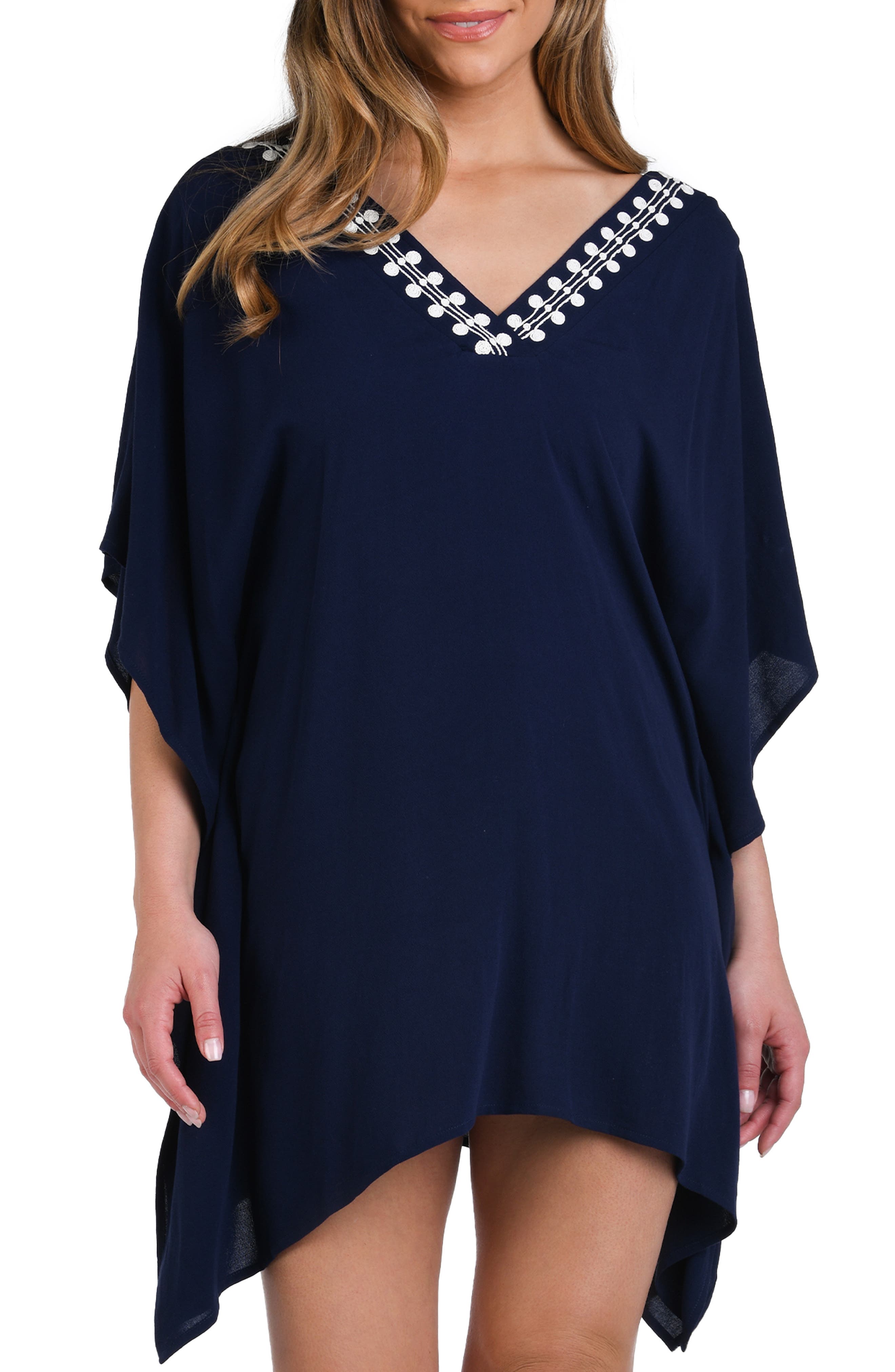 La Blanca Sea Scallops V-Neck Cover-Up Caftan
