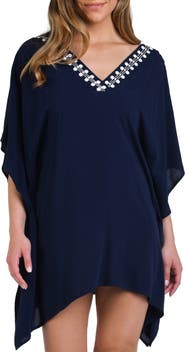La Blanca Sea Scallops V-Neck Cover-Up Caftan