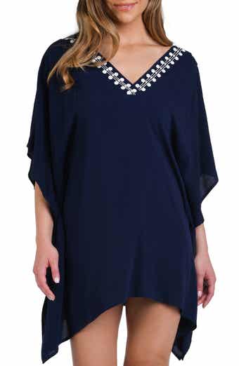 La Blanca Sea Scallops V-Neck Cover-Up Caftan