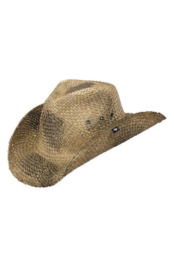 Peter Grimm Burnished Straw Cowboy Hat In Black/natural