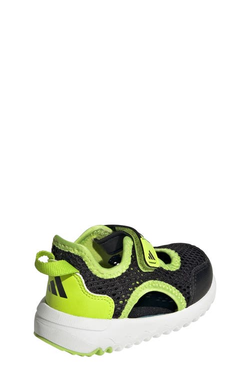 Adidas Originals Adidas Kids' Summerflex Sandal In Black/solar Slime/white