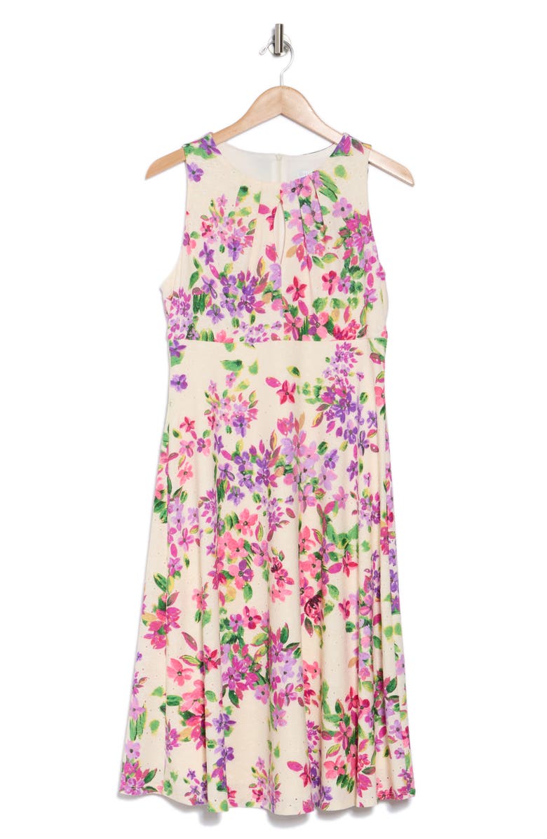 London Times Jersey Eyelet Sleeveless Dress, Alternate, color, 