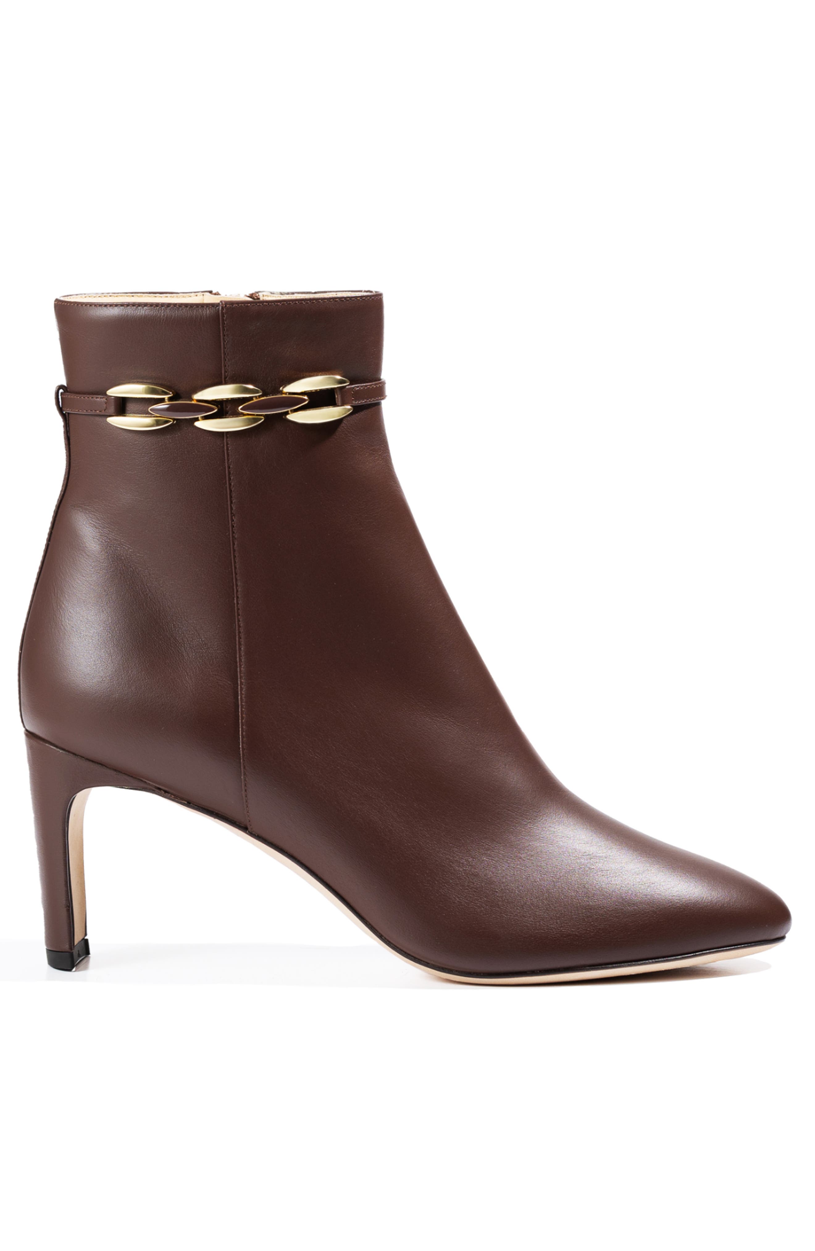 Sabina Bootie Leather Ankle Boots, Alternate, color, Dark Chocolate