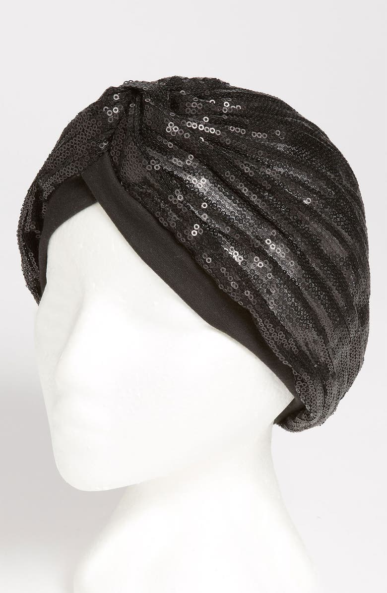BCBG eneration Sequined Turban, Main, color, 