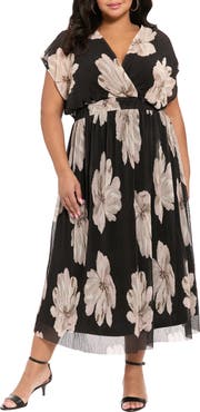 London Times Empire Waist A-Line Midi Dress