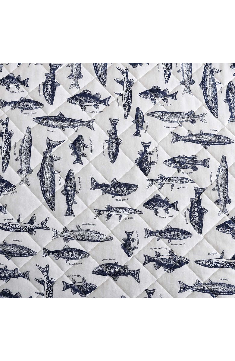 Eddie Bauer Wes Fish Cotton Twin Quilt & Sham Set, Alternate, color, Blue
