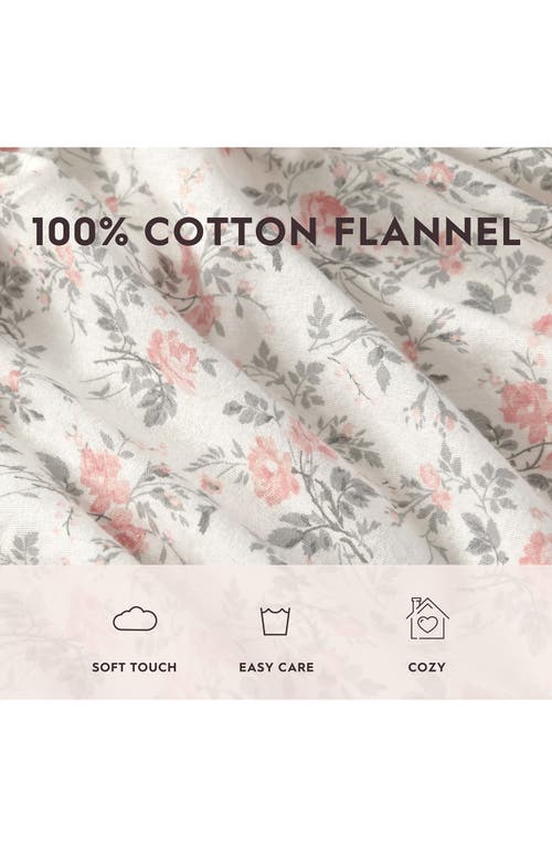 Laura Ashley Rosalie Cotton Flannel Sheet Set In Grey