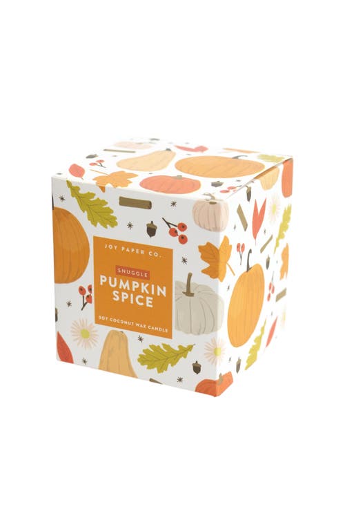 Joy Paper Co. Snuggle Pumpkin Spice Coconut Soy Candle In White Glass Tumbler