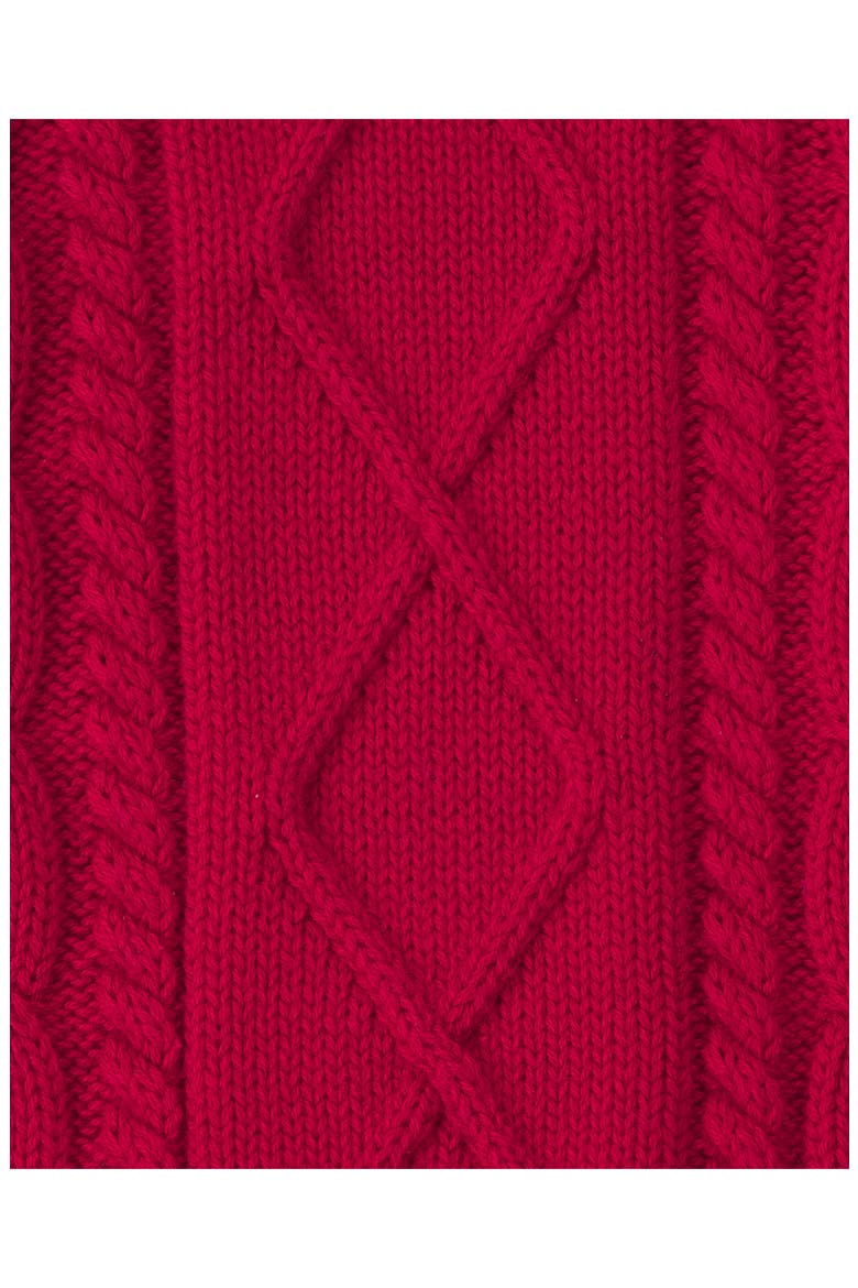 Organic Cotton Cable Knit Sweater, Alternate, color, RED
