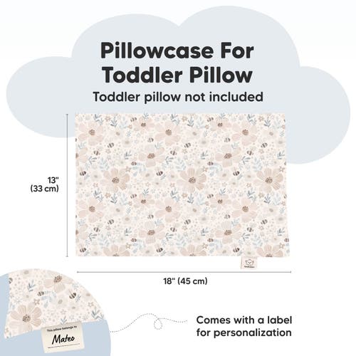 Keababies Printed Toddler Pillowcase 13x18" In Flora Vale