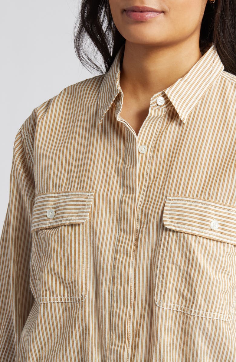 Lucky Brand Utility Button-Up Shirt, Alternate, color, Brown Stripes