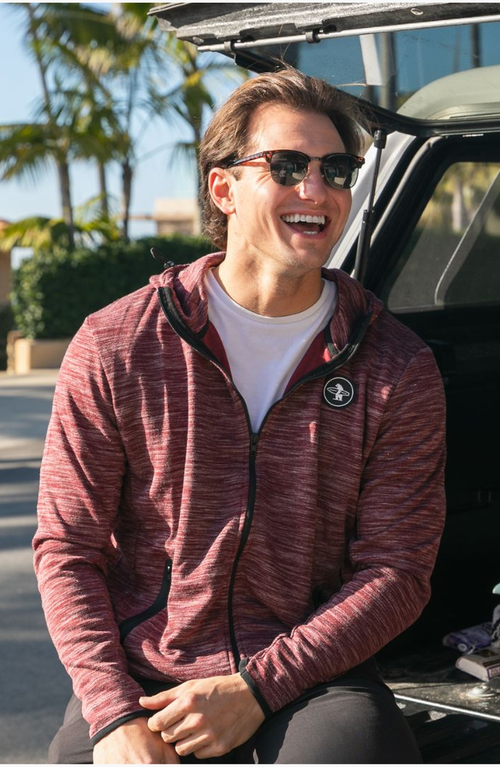 Everyday California Palisade Zip Up Jacket In Maroon