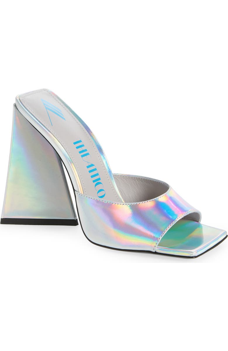 The Attico Devon Slide Sandal, Main, color, Holographic Silver