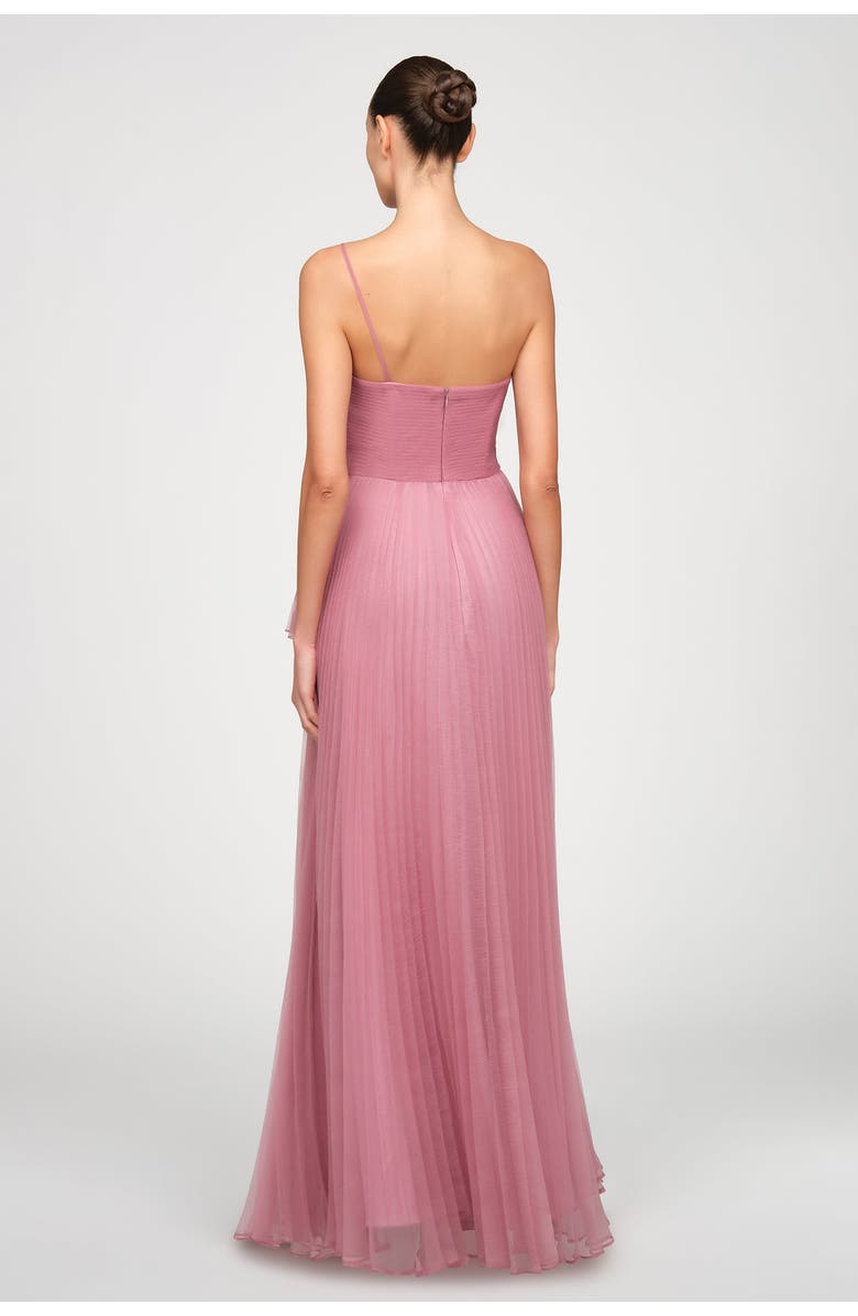 Theia Delphine Pleated Organza Gown, Alternate, color, Dusk