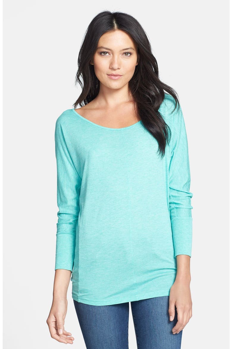 Seamed Dolman Sleeve Tee, Main, color, HEATHER GREEN SPRAY